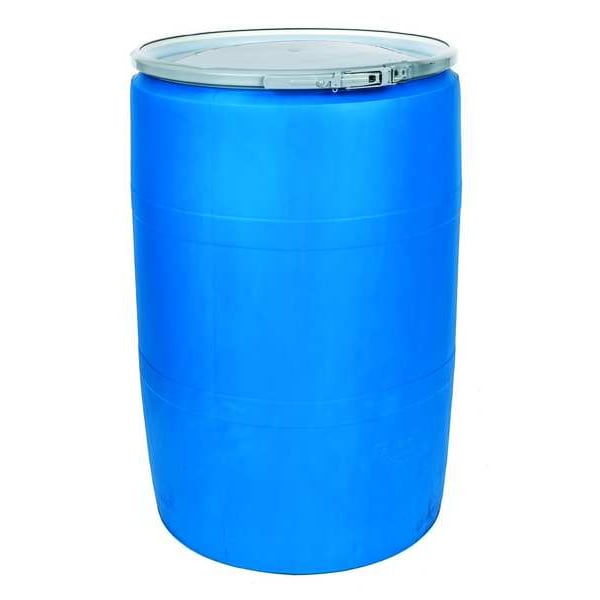 Open Head Transport Drum, Polyethylene, 55 gal, Unlined, Blue