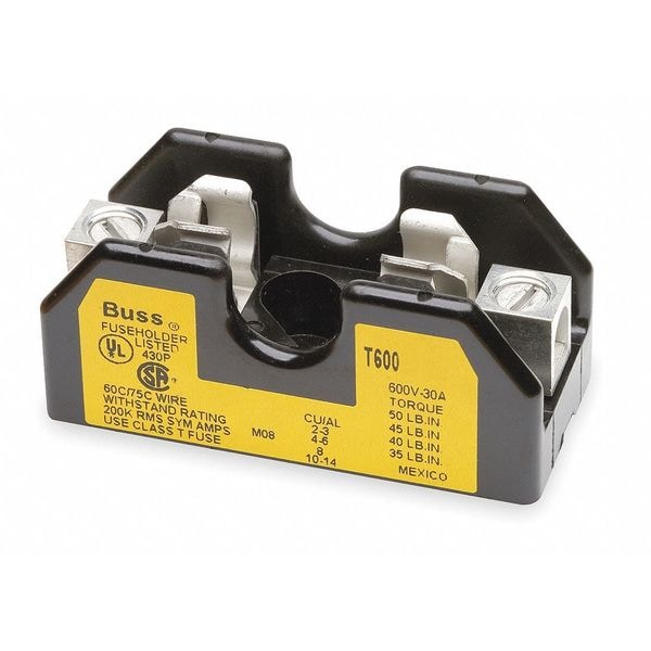 Open Fuse Block, 31 to 60A Amp Range, 600V AC/DC Volt Rating, 1 Poles, Box Lug