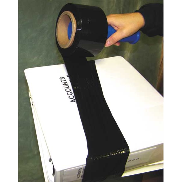 Stretch Wrap, 3" W x 1000 ft. L, 80 ga, Cast Style, Black, Standard Duty