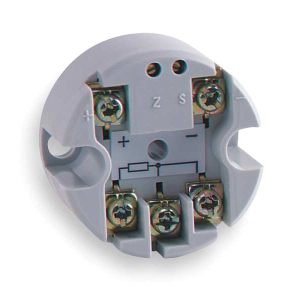 Temperature transmitter, Pt100 RTD input, range 32 to 212 Degrees F (0 to 100 Degrees C).