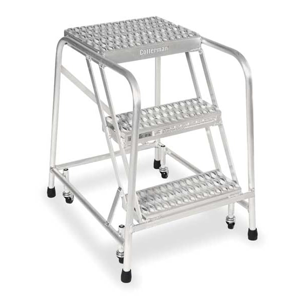 30 in H Aluminum Rolling Step, 3 Steps, 350 lb Load Capacity
