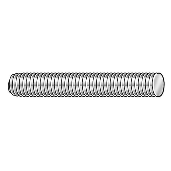Fully Threaded Rod, 7/16"-14, 3 ft, Stainless Steel, 18-8, Plain Finish, 10 PK