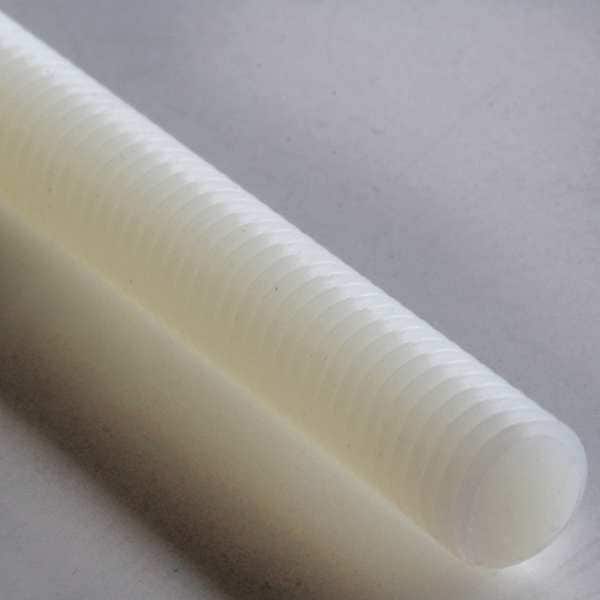 Fully Threaded Rod, M6-1mm, 1 m, Nylon, 6/6, Plain Finish