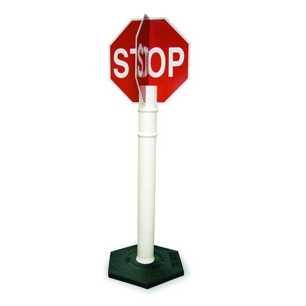 Stop Sign, 56" Height, 11" Width, Plastic, Octagon, English