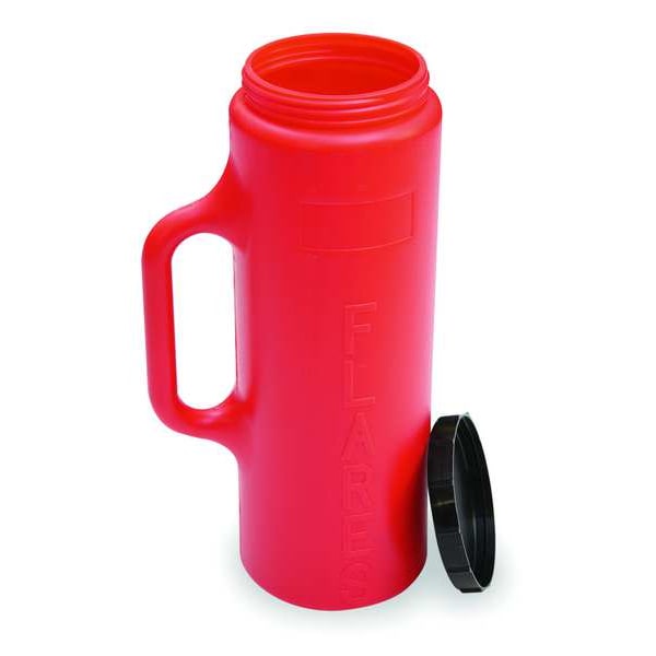 Nonspike Flare Case, Red, Polypropylene, 18 in Length, Screw-On Cap