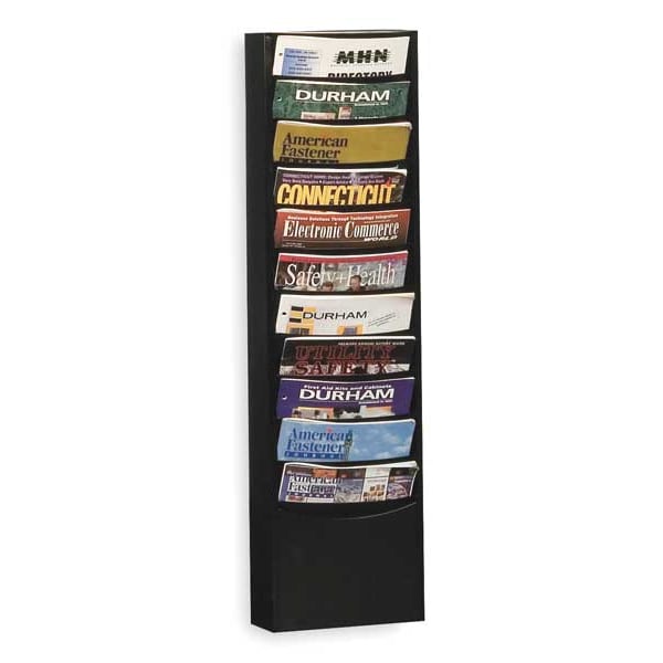 Literature Rack 11 Compartments, 13-1/8"W x 4"D Black