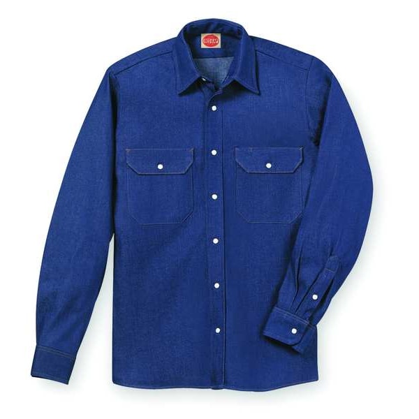 Men's Long Sleeve Western Shirt, Cotton, Snaps/Button, 2 Pocket(s), Dark Navy, L