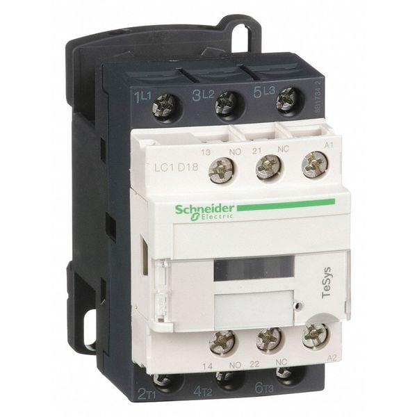 IEC Magnetic Contactor, 1NC/1NO, 480V AC, 3 P, Non-Reversing, Screw Clamp