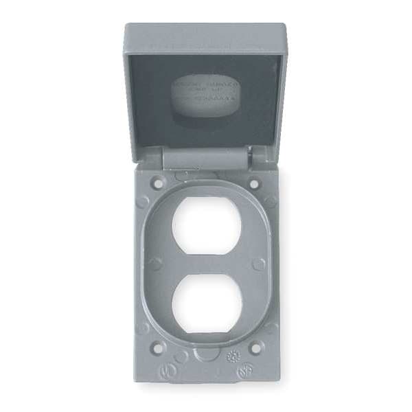 Weatherproof Cover, 1 Gang, Aluminum, Duplex Receptacle Cover Type