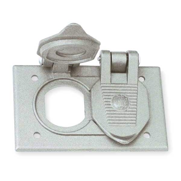 Weatherproof Cover, 1 Gang, Aluminum, Duplex Receptacle Cover Type