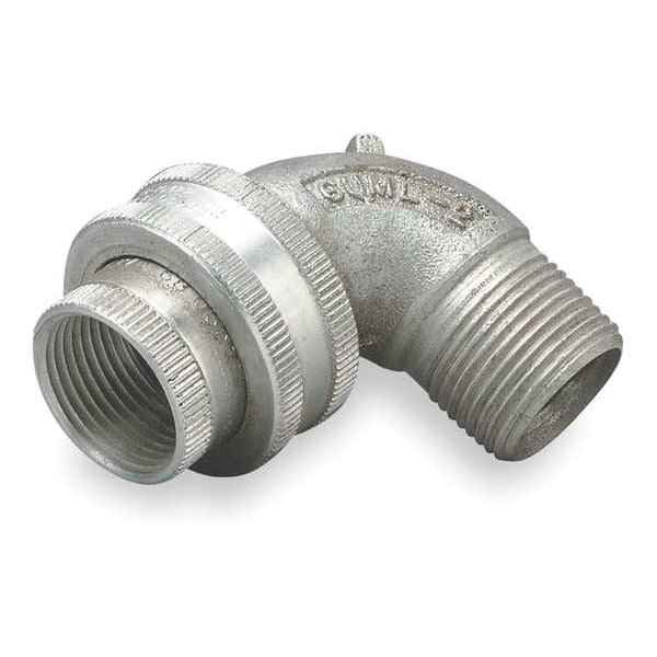 IMC Union, 1/2 in, Threaded, Aluminum, Zinc Plated, Silver