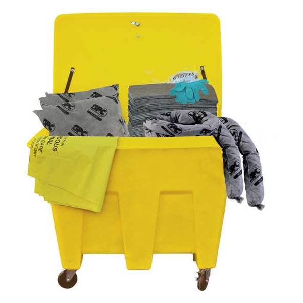 Spill Kit, 134 gal Volume Absorbed per Kit, Chest, Yellow