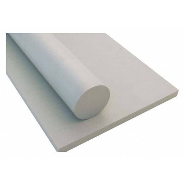 White PET-P Rod Stock 10 ft. L, 1" Dia.