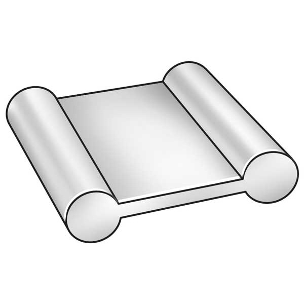 UHMW Polyethylene Dogbone Conveyor Wear Strip, 10 ft L, 1/4 in T, White