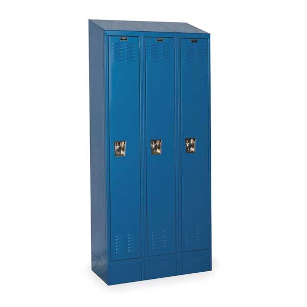 Wardrobe Locker, 36 in W, 15 in D, 78 in H, (1) Tier, (3) Wide, Marine Blue