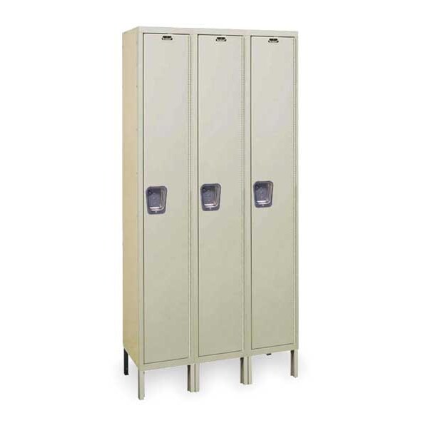 Wardrobe Locker, 45 in W, 15 in D, 78 in H, (1) Tier, (3) Wide, Tan
