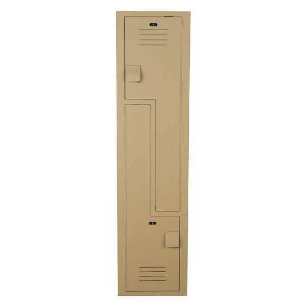 Wardrobe Z Locker, 18 in W, 18 in D, 72 in H, (1) Wide, (2) Tier, Beige