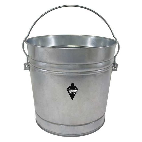 6 gal Round Trash Can, Silver, Galvanized steel