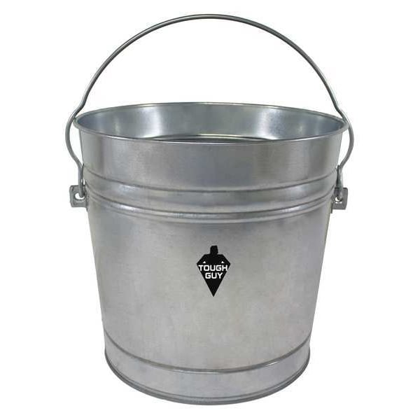 10 gal Round Trash Can, Silver, Galvanized steel