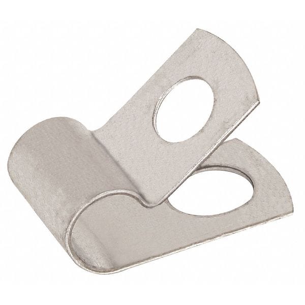 Cable Clamp, Steel, 5/8 in Bundle Dia., Natural, 50 PK