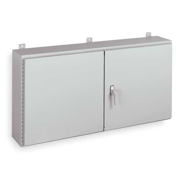 3 Point Latch with Padlock Handle Electrical Enclosures, 30 in H, 10 in D, 60 in W, 12, Steel