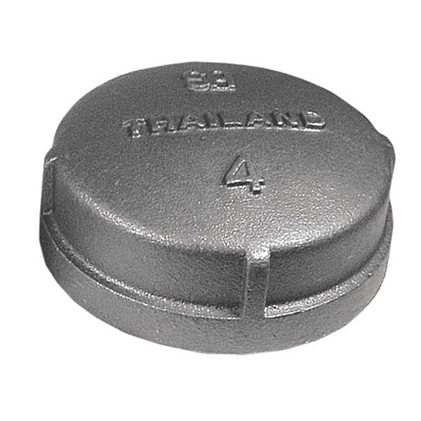 Cap Cap, 4" Pipe, FNPT, Malleable Iron, 150