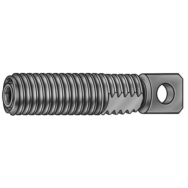 Swivel Spring Anchor, 1/4"-20, 1-1/4 in L, Carbon Steel Black Oxide