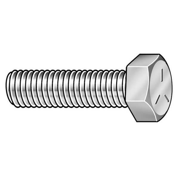 Grade 5, 9/16"-12 Hex Head Cap Screw, Zinc Plated Steel, 2 in L, 225 PK