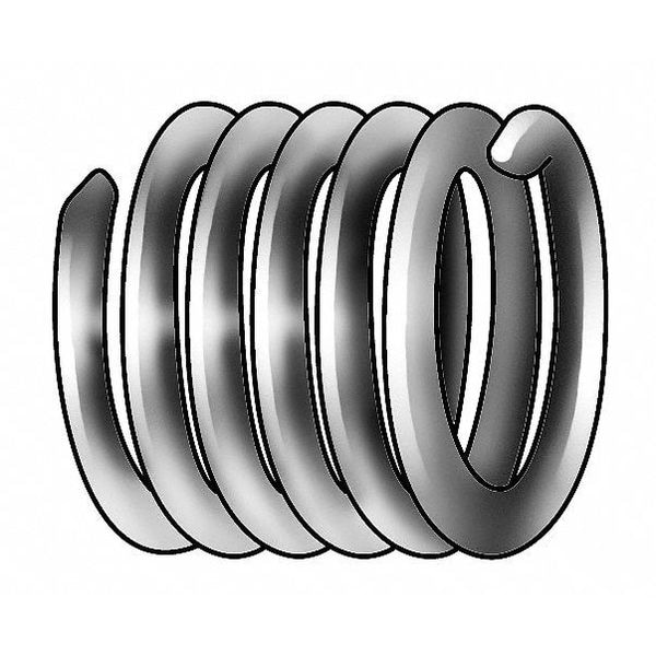 Tangless Helical Insert, Free-Running, #10-32 Thrd Sz, 18-8 Stainless Steel, 100 PK