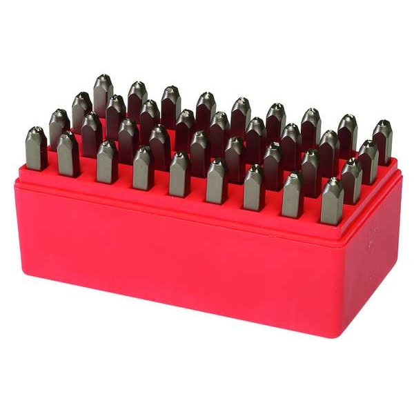 Letter and Number Set, 1/8 In. H, Steel