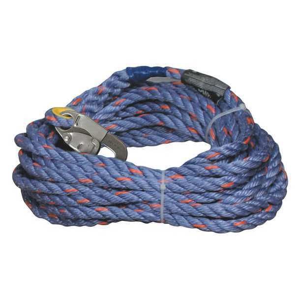 Vertical Lifeline, 150 ft, Blue, Gray