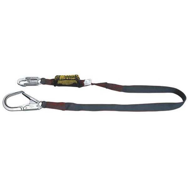 Honeywell Miller Arc Flash Rated Shock Absorbing Lanyard, 6 ft. Length, Snap Hook, Steel, 1 Leg(s)