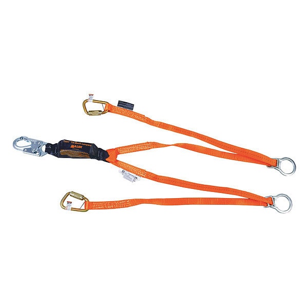 Titan(TM) Shock Absorbing Lanyard, 6 ft. Length, Snap Hook, Steel, 2 Leg(s), 310 lb. Weight Capacity