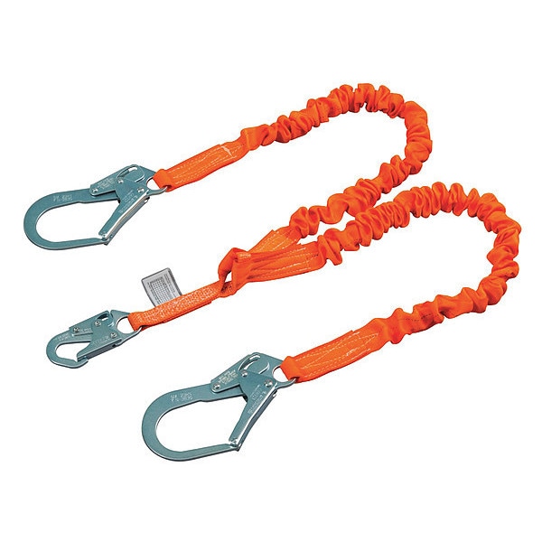 Titan(TM) Shock Absorbing Lanyard, 6 ft. Length, Snap Hook, Steel, 2 Leg(s), 310 lb. Weight Capacity