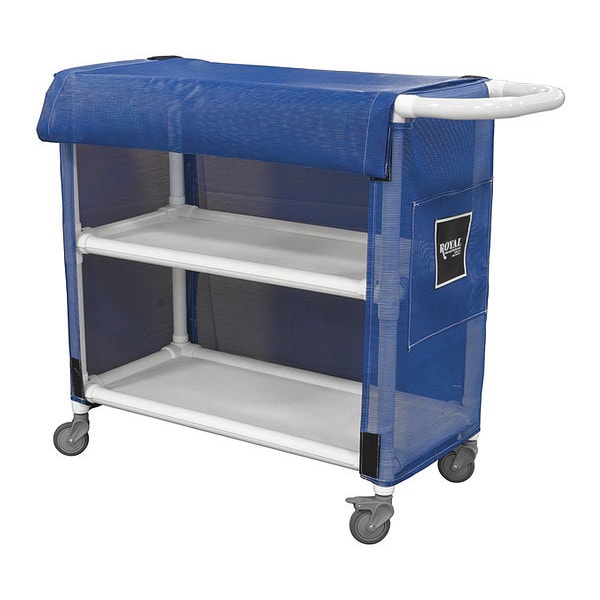 PVC Cart, 24", 2 Shlf, Blue Mesh