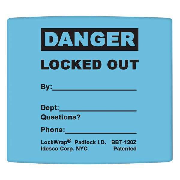 Padlock Label, 2-1/8inHx1-1/2inW, PK25, LMBBT123AAC
