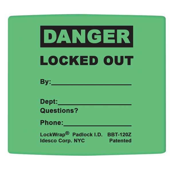 Padlock Label, 2-1/8inHx1-1/2inW, PK25, LMBBT124AAC