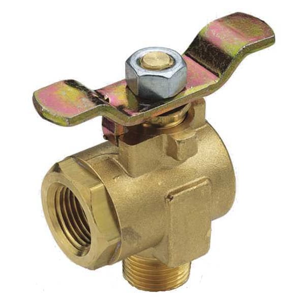 1/2" FNPT x MNPT Brass Ball Valve Angle