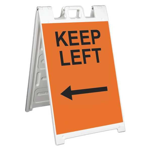 Barricade Sign, Plastic, Engineer, 45 in Height, 3 in Length, 18 lb, White