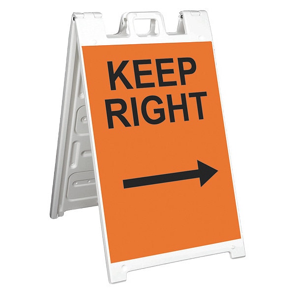 Barricade Sign, Plastic, Engineer, 45 in Height, 3 in Length, 18 lb, White