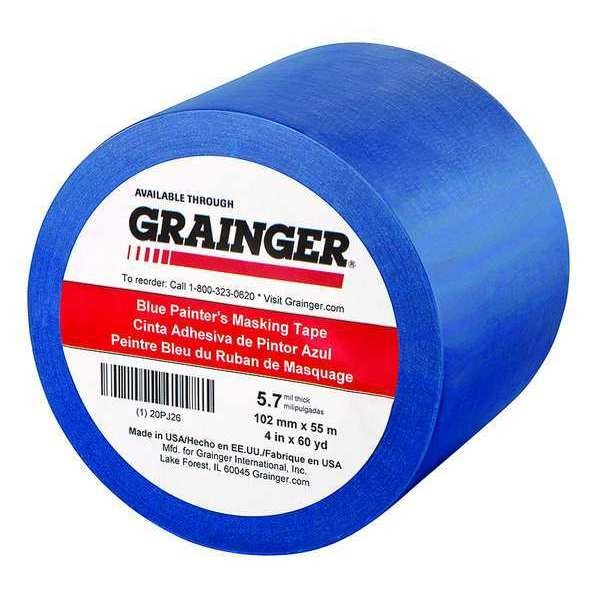 Painter's Tape, Blue, 4 in W, 60 yd L, 5.7 mil Thick, CP 27