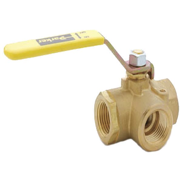 1/2" FNPT Brass Ball Valve 3-Way