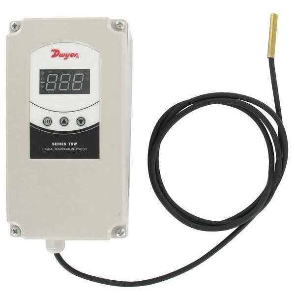Weatherproof digital temperature switch, dual stage, 12 to 24 VAC/VDC power supply