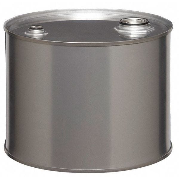 Closed Head Transport Drum, 304 Stainless Steel, 5 gal, Unlined, Silver
