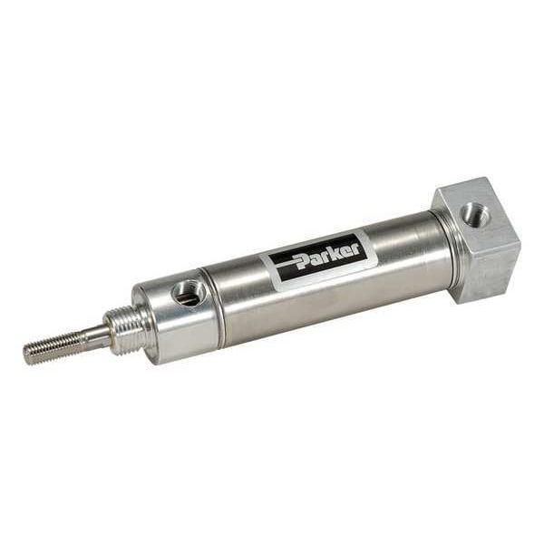 Air Cylinder, 1 1/16 in Bore, 1 in Stroke, Round Body Double Acting, Stainless Steel .