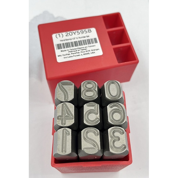 Hand Stamp, 1/2 In, Number Set