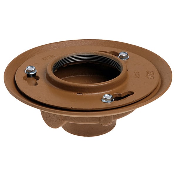 Commercial with Flashing Collar Floor Drain, cast iron, 4", No-Hub