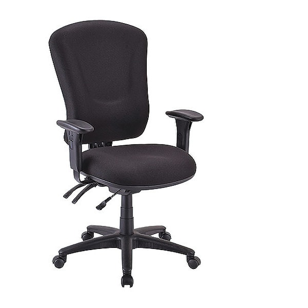 Fabric Task Chair, 18.70", Adjustable Arms, Black