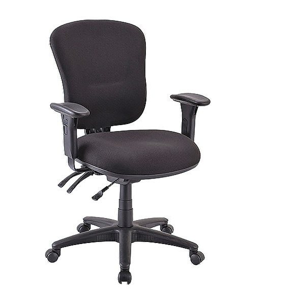 Task Chair, 18.10" to 21.70", Adjustable Arms, Black