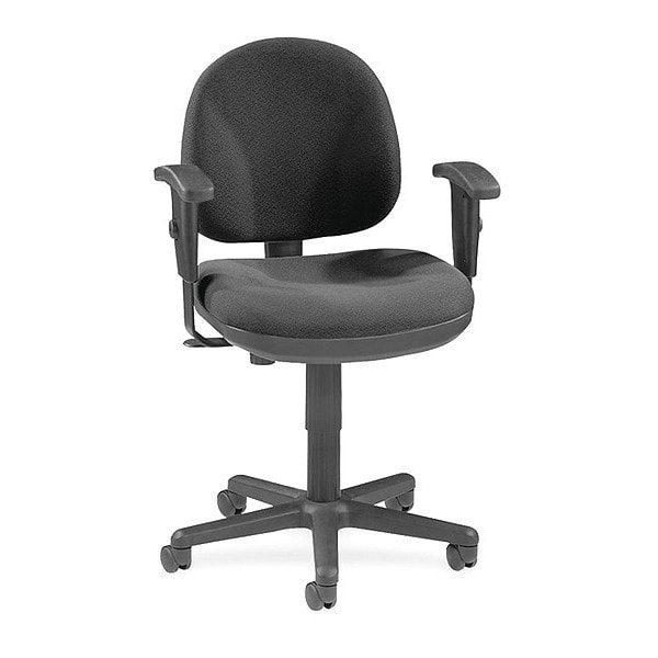 Task Chair, 17.30" to 22.40", Adjustable Arms, Black